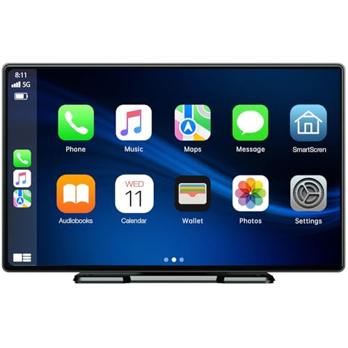 9 Inch Portable Wireless Apple Carplay Car Stereo Android Auto, Touchscreen Car Radio with Airplay Siri Voice Control Bluetooth Hands-Free & Backup Camera（Camera Not Included）