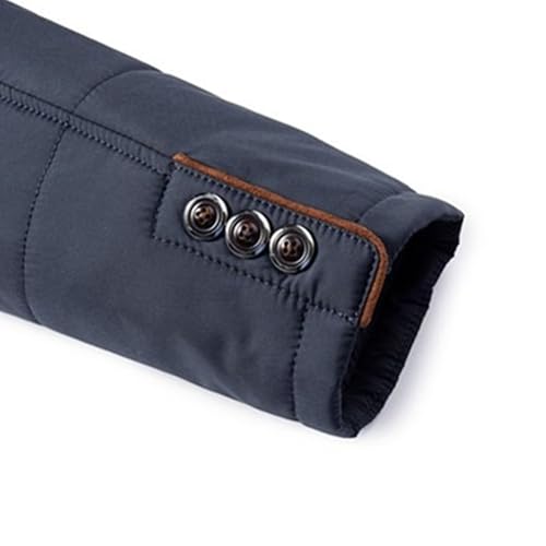 Mens Fur Collar Puffer Jacket Insulated Lined Warm Male Down Jacket Button Design Zip Up Windproof Puffy Coat4