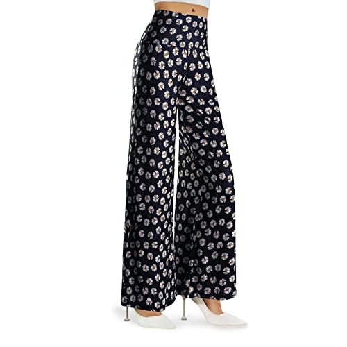 Arolina Women's Stretchy Wide Leg Palazzo Lounge Pants Casual Comfy High Waist Palazzo Pants Medium Daisy