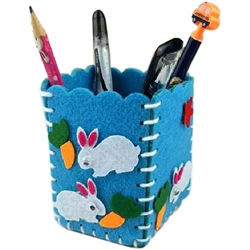 TIANYIA Porte-Crayon de Bureau DIY Pen Pencil Holder, Creative Craft Polyester Cloth Baby Toys Pencil Papeterie Holder for Office Classroom Home