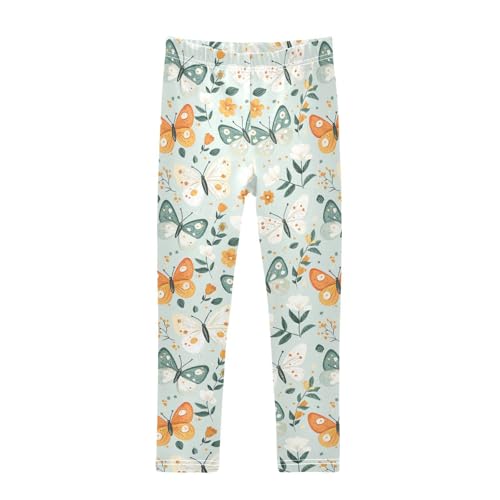 Girls Leggings Farmhouse Butterfly Flower Toddler Girls Clothes Leggings for Girl Toddler Girl Trousers