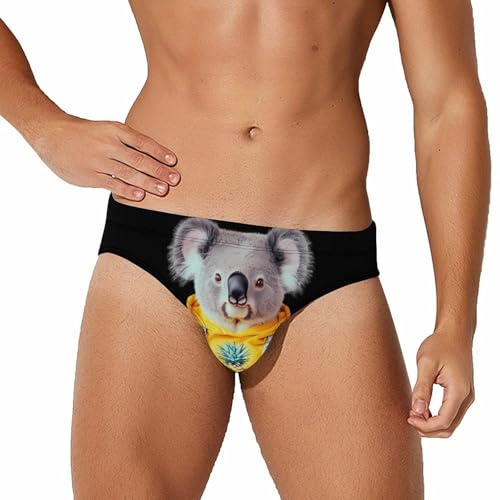 Koala Cute Mens Swim Briefs Quick Dry Triangle Trunks Swimsuit Swimming Bikini Swimwear