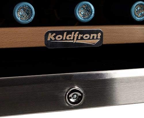 Koldfront 32 Bottle Free Standing Dual Zone Wine Cooler - Black and Stainless Steel