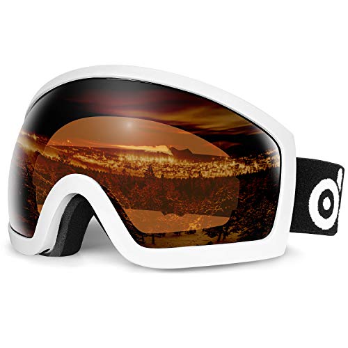 Odoland Ski Goggles - OTG Ski/Snowboard Goggles for Men, Women, Youth - Anti-Fog