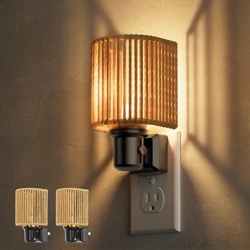 Image of L LOHAS LED Night Lights Plug into Wall, Plug in Night Light Dimmable 100LM | Bohemian Nightlight with Light Sensor, Boho Nightlights, Farmhouse Decorative Warm Bedside Bedroom Bathroom Hallway, 2 Pack