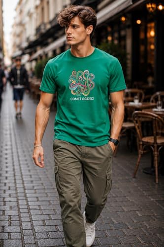 Image of INKKR Regular Fit Half Sleeves Round Neck Typographic Printed Cotton T-Shirt