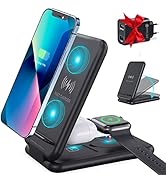 3 in 1 Wireless Charger Qi Induktion Faltbare Ladestation 15W Schnelles Kabelloses Ladegerät komp...