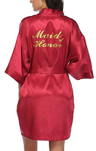 Image of Giova Women Bridal Robe for Bride and Bridesmaid Getting Ready Wedding Party Bathrobe