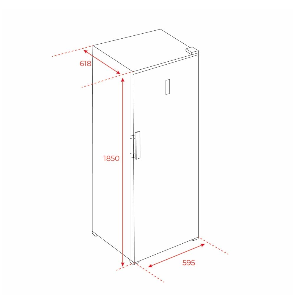 Teka Congelador Vertical de Libre Instalación, Full No Frost, Termostato Electrónico, Función Fast Freezing y Fast Cooling, 372 Litros, Puerta Reversible, Inox, RSF 75640 SS