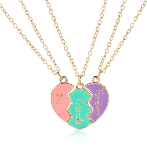 JRYXDS Set di 3 Collane dell‘Amicizia, Ciondoli Best Friends Forever