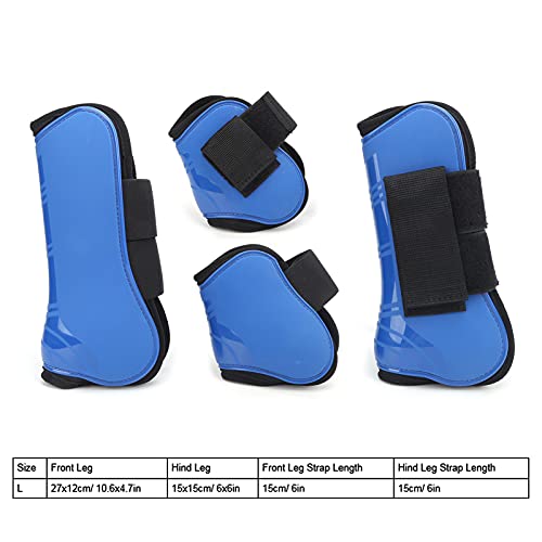 1 Peça Com 4 Conjuntos de Botas de Tendão de Cavalo – Bota de Fetlock Frontal Aberta Em PU Com Alças