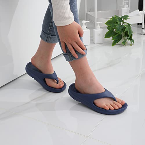 Shevalues Orthopedic Sandals For Women Arch Support Recovery Flip Flops Pillow Soft Summer Beach Shoes,Navy 40 #TOP5