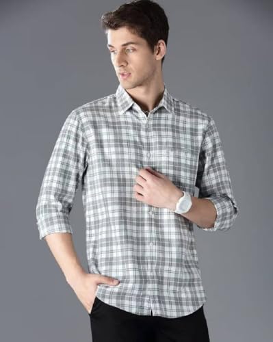 Image of NoseQueen Men's Checked Cotton Shirt | Full Sleeve Regular Fit Casual Shirt for Men | Soft Breathable Checkered Shirt