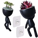 Beautiful-yoen 2 Pack Ceramic Wall Plant Pots Hanging Planter Succulent Plant Pots Creative Human Sh