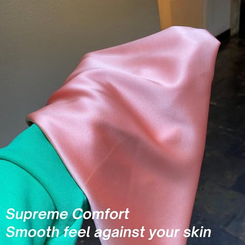 Silklike Silk-Like Satin Scarf Pink/Golden - Elegant Headwear for Women - Stylish Hair Wrap for Glamorous Looks3