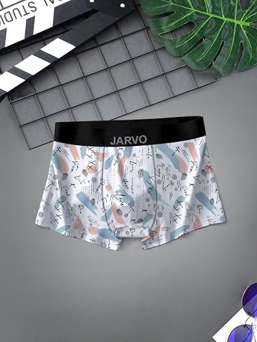 Image of JARVO Men's Extra Thin Elastic Underwear Long Comfortable Ice Silk Breathable Comfort Printed Brief-Boxer-Trunks Imported Material Pack of 4
