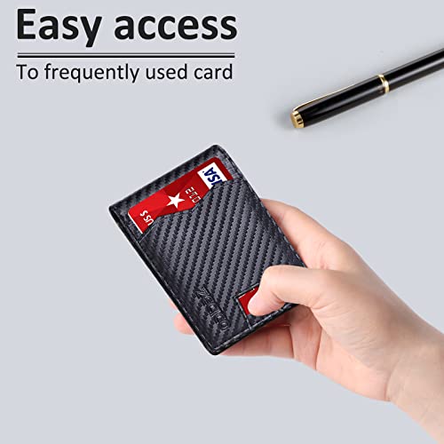 Wallet RFID Slim Minimalist Mens Bifold leather Card Holder RFID blocking wallets Small Thin Front pocket smart Fit travel Purse with ID window Gift box3