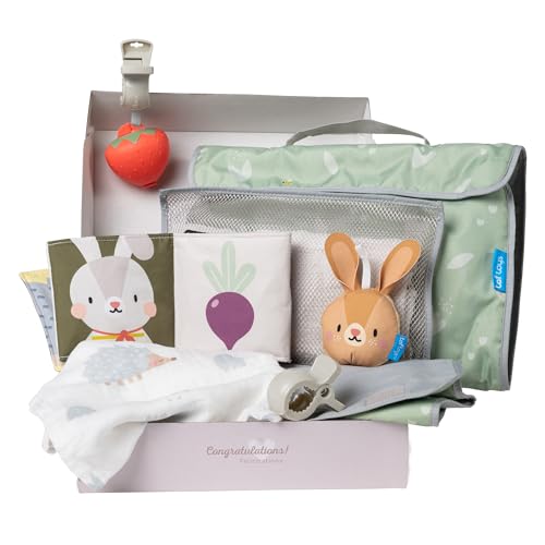 Image of Outdoor Developmental kit, 7 Products Bamboo Swaddle, Baby Soft Book, Pacifier case, Changing mat, Carry Bag, rattling Toy Best for Newborns & up Development Montessori Infant Toys 0-6 Months Babies