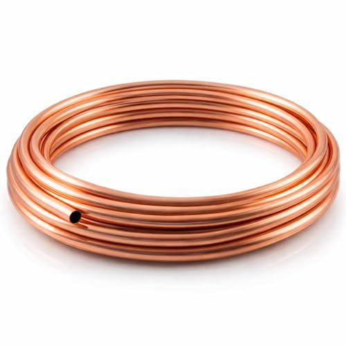 Image of MKGT 8mm Copper Pipe Coil Flexible Microbore Copper Tube – BS EN 1057 Certified – Suitable for Water, Gas, Heating & HVAC Installations – Compression & Solder Compatible (1 Metre)