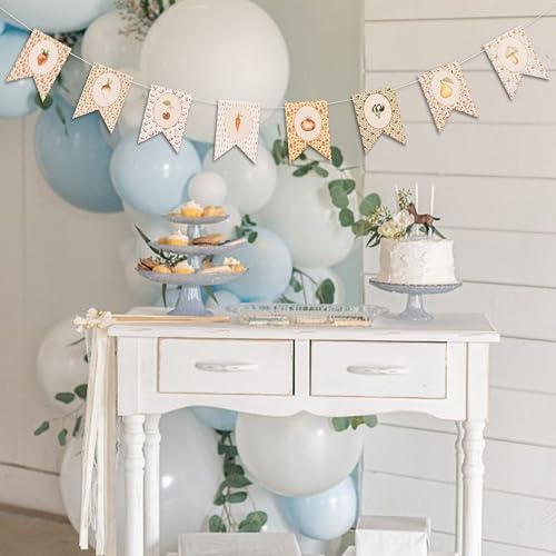 Image of ZAIBIANHAO Fruit and Vegetable Farmers Market Banner | Locally Grown Baby Shower Bunting Banner,Vegetable Farmer's Party Decorations for Kids Produce Stand