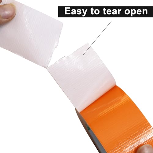 Image of BOMEI PACK Orange 2inch x 20yds Sticky Duct Tape Heavy Duty Strong Industrial Color Duct Tapeor Packing and Repairing 5 Pack