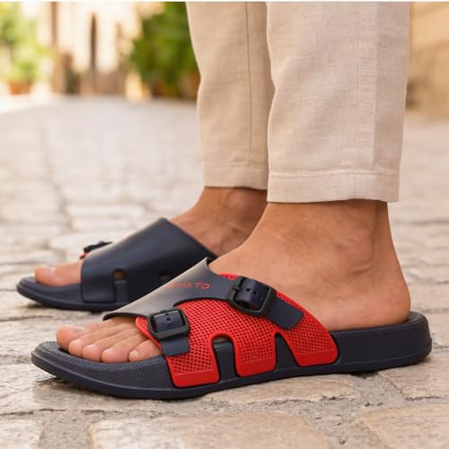 Image of Impakto Sleek Shift Flip Flop for Men | Comfortable Stylish Lightweight Water Resistant Slippers | Anti-Skid Soles | Indoor & Outdoor Chappal | Everyday Essentials