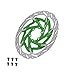 predolo Bike Disc Brake Rotor with Screws, 160mm, Hollow Men Women Component Bicycle Disc Brake Rotor Parts, for Road Bike Cycling, Green