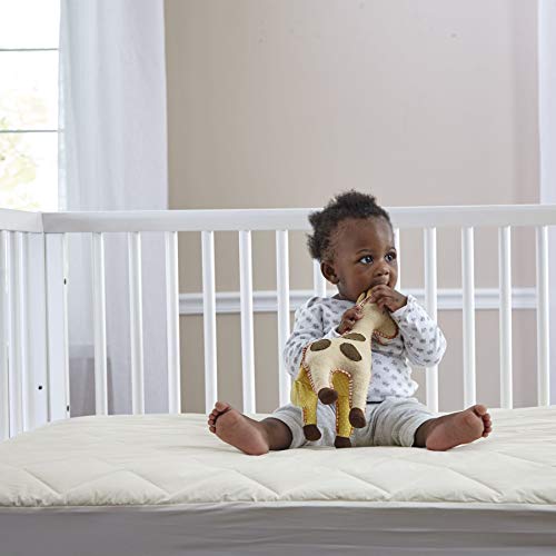 Image of Sealy Quilted Organic Cotton Top Waterproof Toddler and Baby Crib Mattress Pad Cover Protector - 52 inch x 28 inch - Cream (Pack of 5)