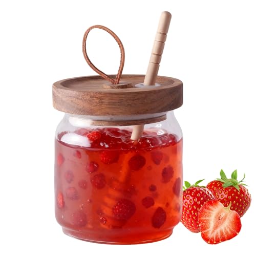 Dispensador de miel, contenedor transparente de jarabe para fiestas, dispensador de miel de cristal, para alimentos, mermeladas, cocina, restaurante, apartamento