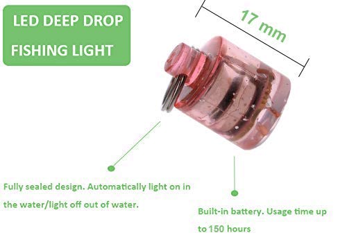 LED 5PACK Deep Drop Underwater Fishing Flashing Light Bait Lure Squid, 500hrs Lifespan, 1000M Deep (Assorted)