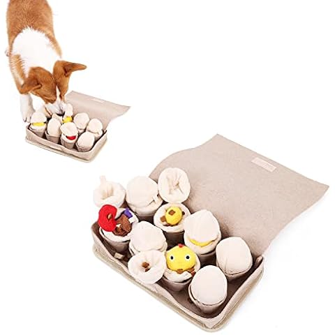 Gesuche Egg Box Shape Pet Snuffle Mat for Dogs,Durable Interactive Feed Game for Boredom,Encourages Natural Foraging Skills for Cats and Dogs,Dog Treat Dispenser Indoor Outdoor Stress Relief Cover