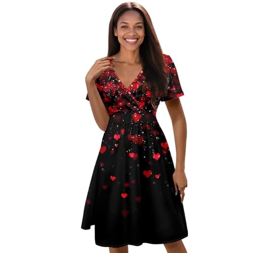 Image of Women's Summer Formal Dresses Short Sleeve Wrap V Neck Dresses Bridesmaid Wedding Guest Dress with Pockets