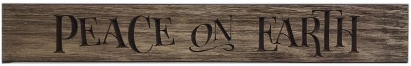 Handcrafted Set of 3 Rustic White Barnwood Peace on Earth Signs - Made in USA - 24 x 3.5 - Exquisite Craftsmanship