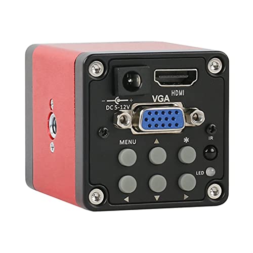 顕微鏡キット 108.0P 14MP HDMI VGA産業用ビデオ顕微鏡カメラ産業 Cマウントカメラ 顕微鏡レンズアダプター(Red VGA HDMI)