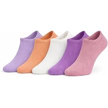 Women Cotton Ankle Socks 5 Pack - Pastel Low Cut Soft Breathable Thin Lightweight Casual Summer Socks