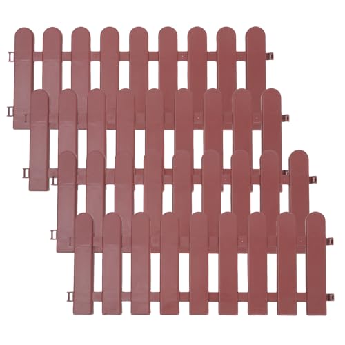 HOMOBABE Valla Exterior para Tortugas y Reptiles Barrera de Plástico Resistente al Clima Paneles Modulares 50X20 CM Color Café Corral para Animales Pequeños y Jardín 4 Piezas para Uso