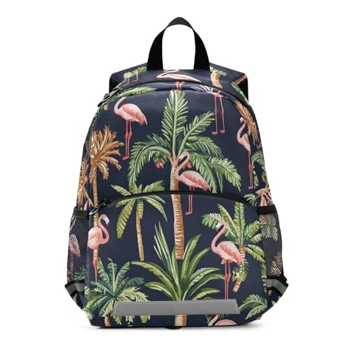 panksolu Palm Tree Pink Flamingo Toddler Backpack for Boys Girls Kids Backpacks Preschool Bag Travel Bag