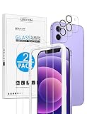 OMOTON Protector de Pantalla + Protector de Lente de Cámara Compatible con iPhone 12 [2 + 2 piezas] Vidrio Templado,...