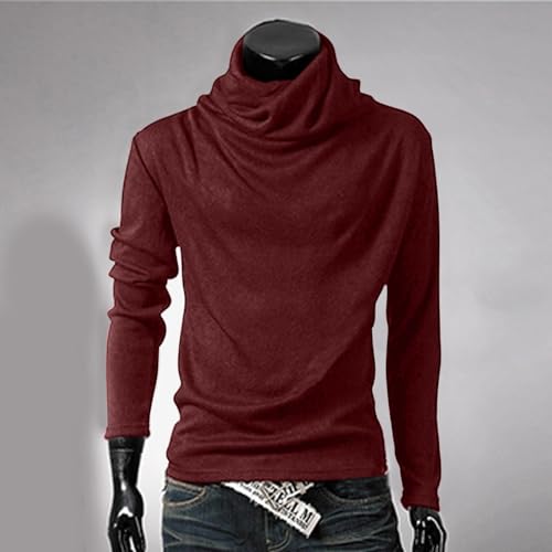 Casual Turtleneck Sweaters for Mens Knitted Thermal Long Sleeve Long Length Pullover Vintage Cowl Neck Jumper2