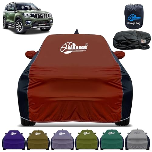 Image of Car Cover for Scorpio N All-Weather & Scratch Protection with Mirror & Antenna Pockets | Washable Fabric | Custom Fit | Premium Multicolor | We Send Any One Color from Showing Image