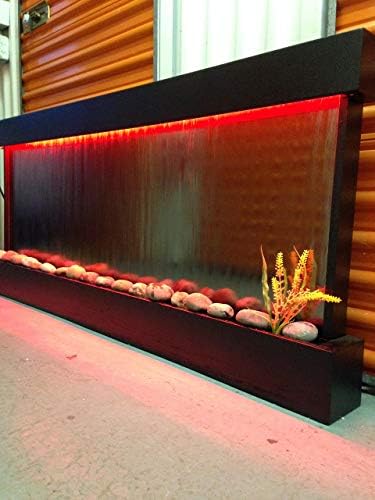 Modern living room featuring a stunning 60-inch wide indoor water feature by Jersey Home Decor.