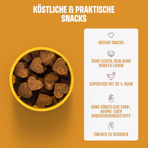ivvi Cardio für Hunde – 60 weiche Snacks mit L-Carnitin, Taurin, L-Arginin, Magnesium, Lachsöl, Weißdornbeeren & Granatapfel… – Ansicht 4