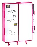 LockerMate Magnetic Locker Vanity, Whiteboard and Mirror with Light, Pink
