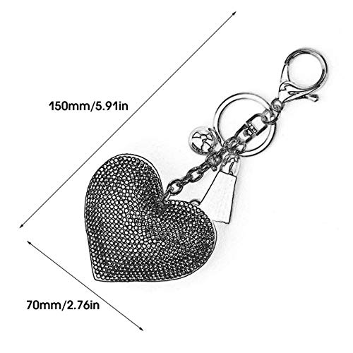 Design romântico amor coração chaveiro feminino contas de strass chaveiro bolsa pingente longa borla