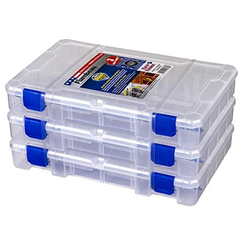 Flambeau Outdoors 4007PK3 Fishing Tackle Boxes – 3 Pack, Includes 36 Dividers, Clear Tackle Box Fishing Lure Organizer, Tuff Tainer Tackle Box with Zerust Anti-Rust Dividers