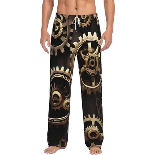 Pantalon de pyjama homme polaire chaud à poches style steampunk