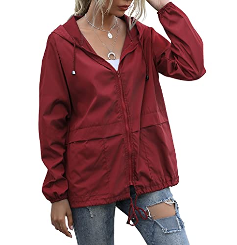 Cdiecer LSZUS0509ZDH200930250 Women'S Raincoats Lightweight Rain Jacket Waterproof Windproof Rain Coat Adjustable Hooded Windbreaker cover