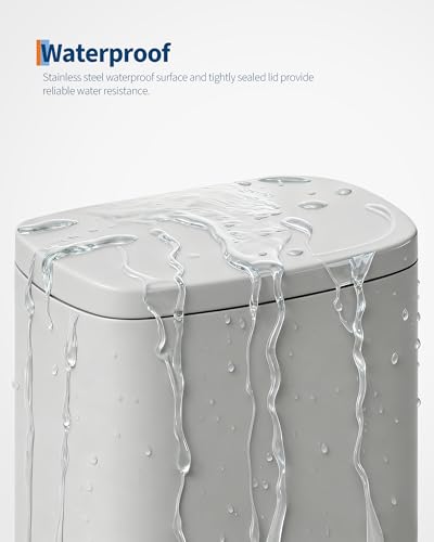 Papelera de cocina de acero inoxidable GarveeHome 13 gal blanco miniatura 6