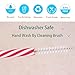 Dakoufish 12 Piece 9 Inch Reusable Plastic Thick Drinking Straws BPA Free Mason Jar Straws transparent small Stripe (9inch Red)