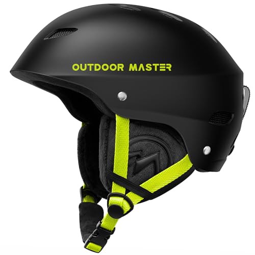 Image of OutdoorMaster Kelvin Ski Helmet - Snowboard Helmet for Men, Women & Youth (Black+Lemon,XL) | Ski & Snowboard Use,Fits Men,Women & Youth,ASTM Certified Impact Protection,Adjustable Ventilation